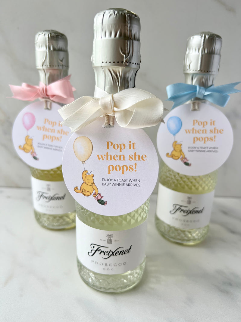 Winne the Pooh Champagne Bottle Tags