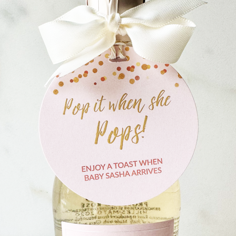 Confetti Champagne Bottle Tags