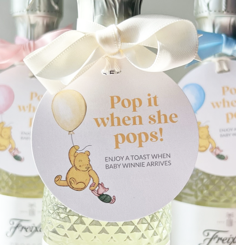 Winnie the Pooh Champagne Bottle Tags
